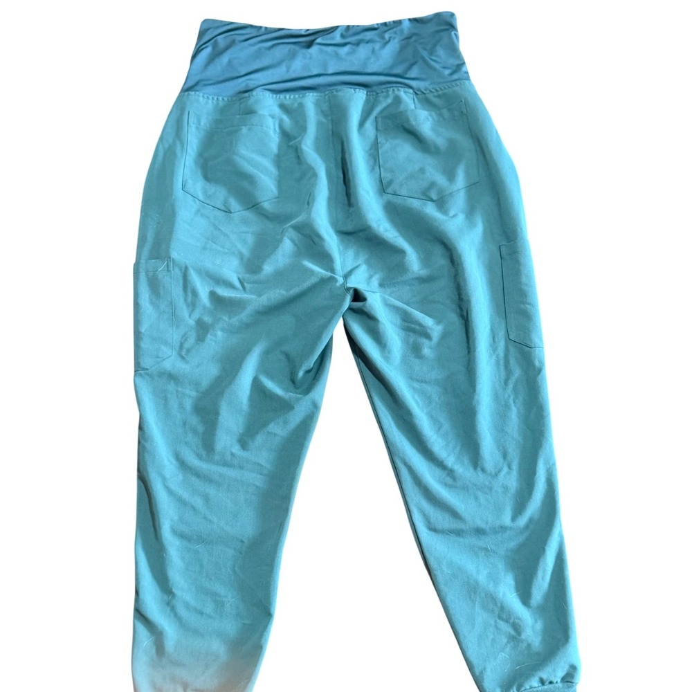 Mandala Maternity Scrub Joggers Womens XL Teal Blue Equa-Tek Cargo Pants Medical